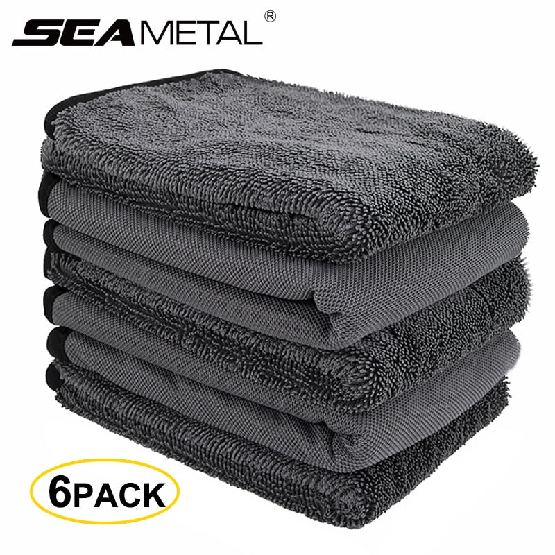 (💧 NETTOYAGE) - Serviettes professionnelle de nettoyage et séchage de voiture en microfibre 600g/m2 - Pack de 3 ou 6 serviettes.