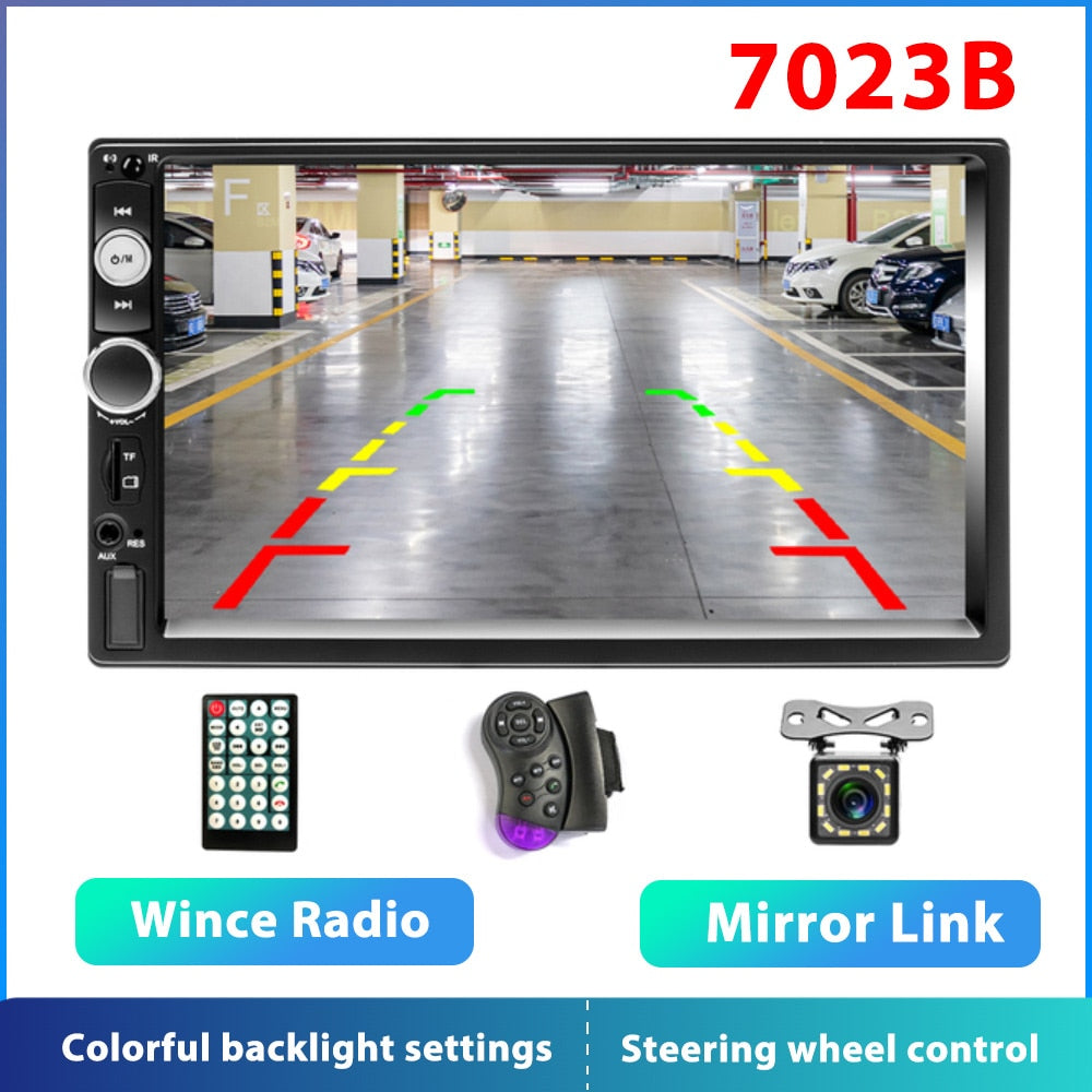 (📲 MULTIMEDIA) Ecran tactile 7" HD - Bluetooth, USB, FM, Caméra, Lecteur de limitation, MP5, 2 DIN.