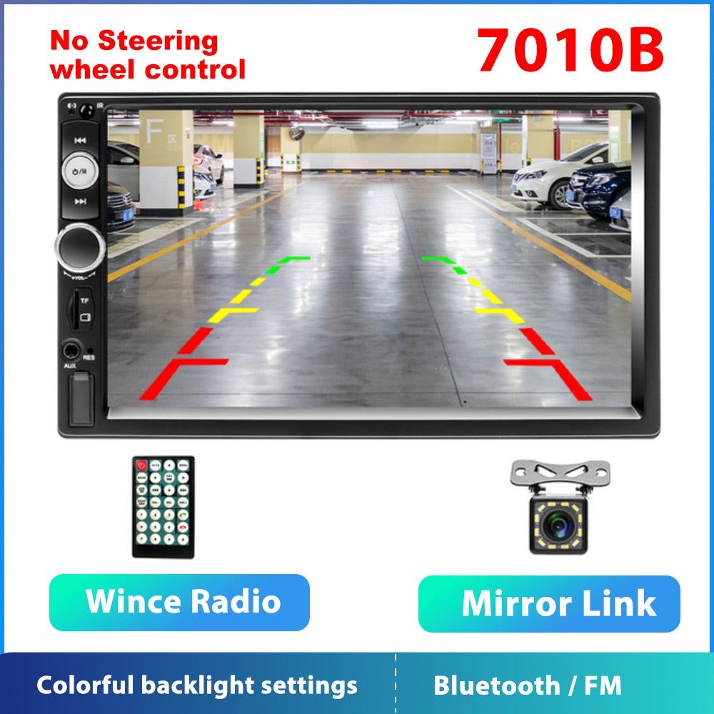 (📲 MULTIMEDIA) Ecran tactile 7" HD - Bluetooth, USB, FM, Caméra, Lecteur de limitation, MP5, 2 DIN.